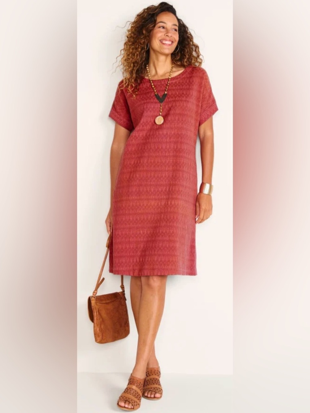 Soft Surroundings Remi Mini Dress Red Linen Material M
